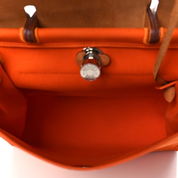 Hermes  Vache Hunter Toile Herbag Zip 31 PM Orange - Picture 6 of 13